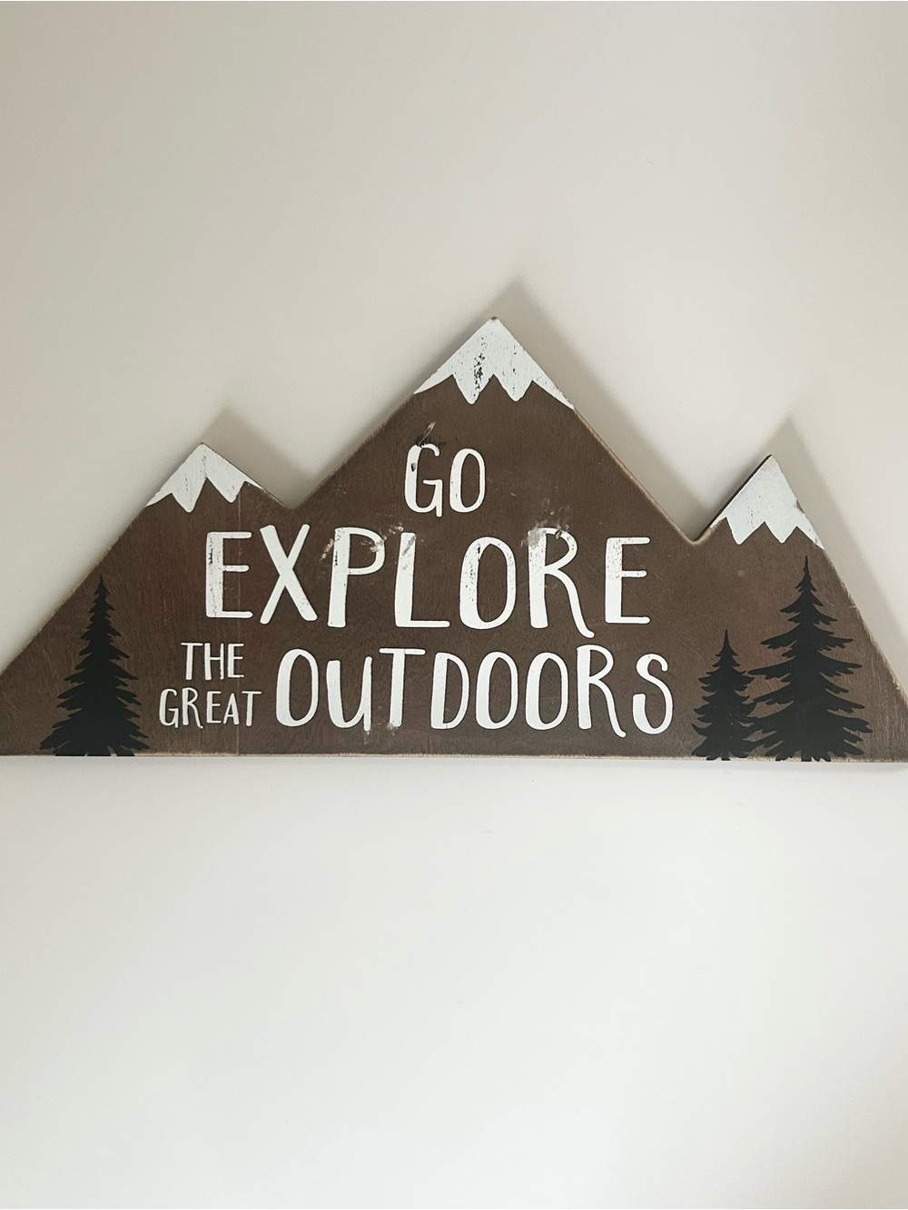 Hobby Lobby “Go Explore The Great Outdoors" Mountain Wall Decor Sign